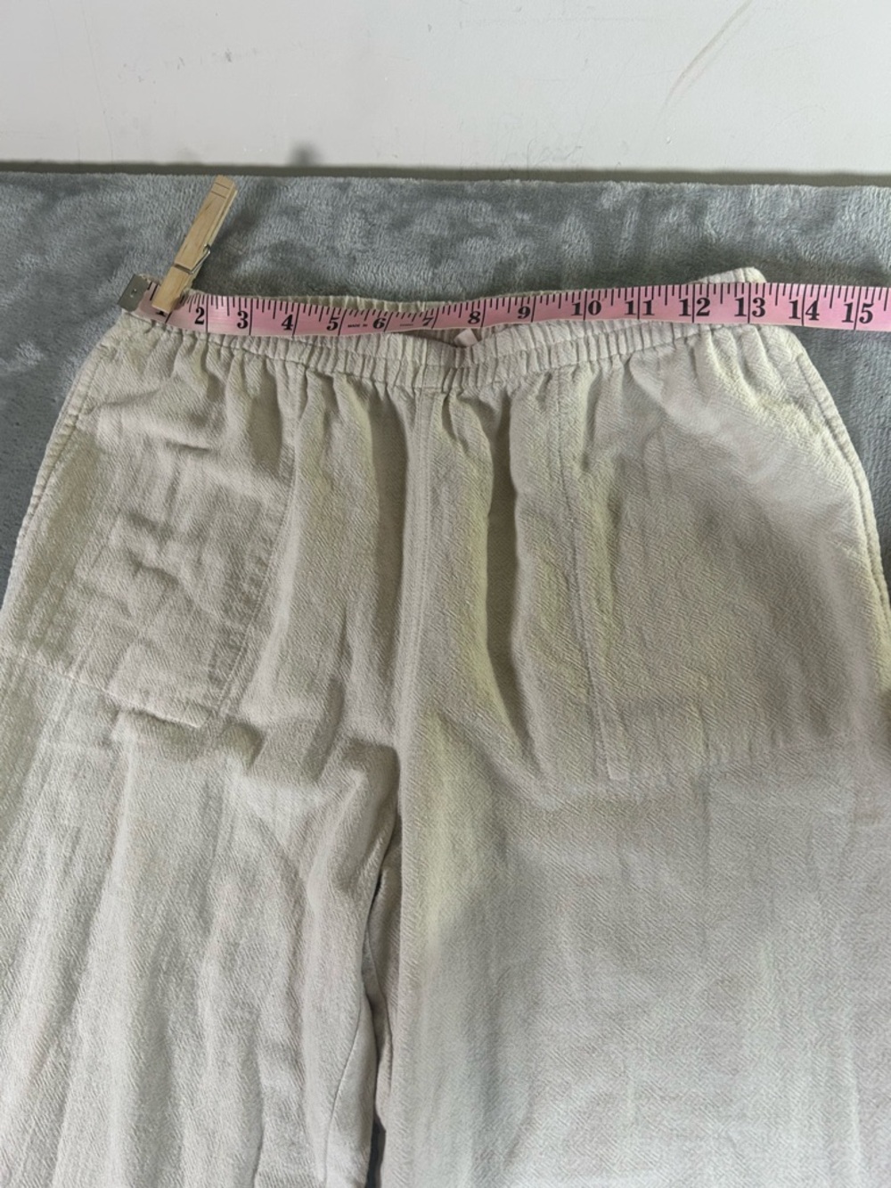 Soft surroundings Light Beige Button-Accent Wide Leg Pants - Picture 7 of 10